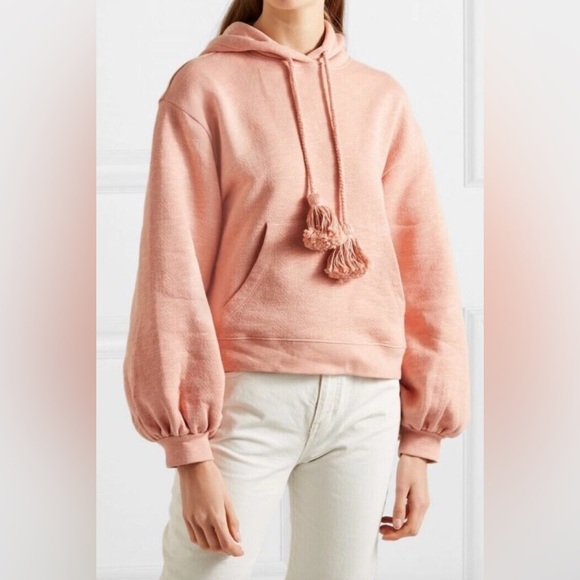 Ulla Johnson Tops - Revolve Ulla Johnson Mel Tassel Pullover Hoodie 100% Cotton size small rose pink
